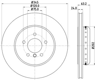 HELLA PAGID 8dd355123231 -  Тормозной диск